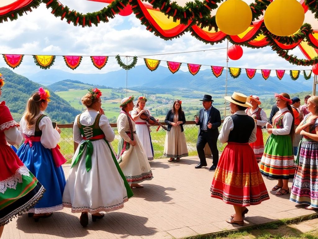 Festivaluri culturale din România cu costume tradiționale.