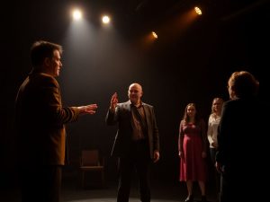 Actori pe scena teatrului independent romanesc.