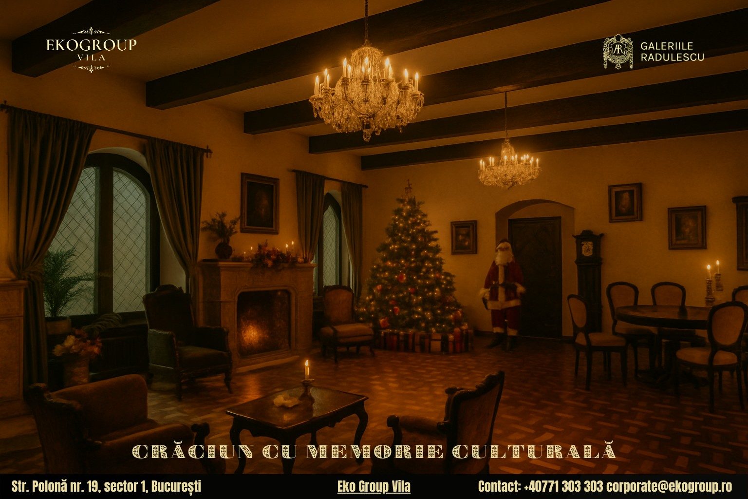 Evenimente de Craciun Bucuresti: Crăciunul anilor ’30 la Eko Group Vila, o experiență unică în capitală